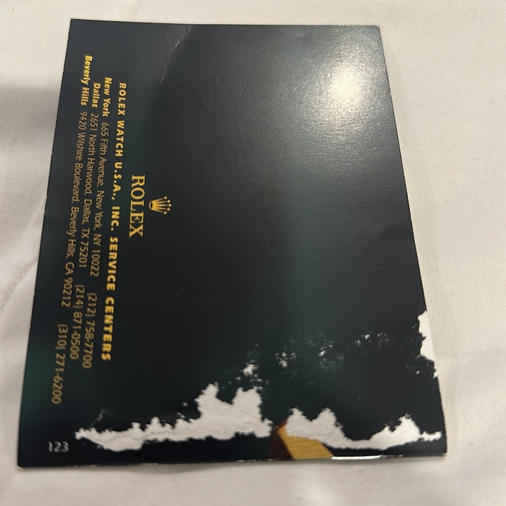 ROLEX FACTORY SERVICE CARE BOOK AND ROLEX CLEANING CLOTH - Picture 8 of 8